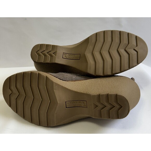 White Mountain Lambert Gray Suede Wedge Ankle Booties Womens 8M Lace Up - Picture 11 of 12